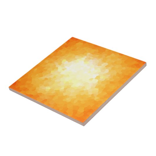 黄色およびオレンジ日が差すことの幾何学的な形のモダン タイル (側面)