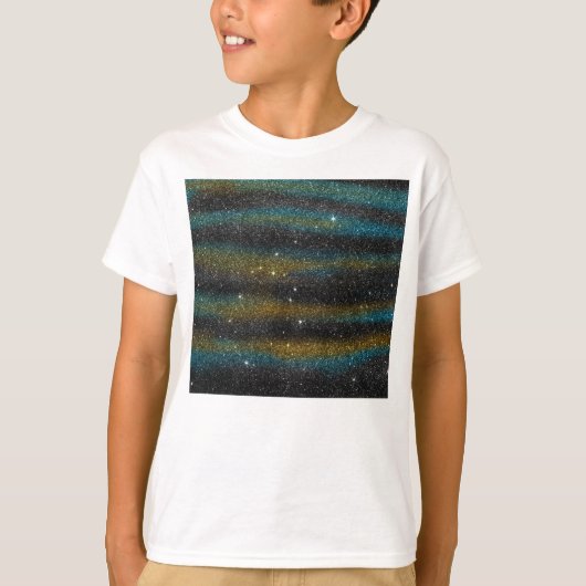 黄色およびターコイズのグリッターのイメージ Tシャツ (正面)