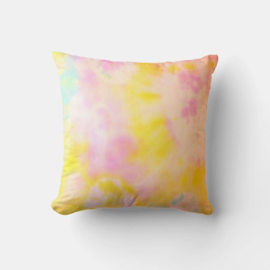 黄色およびピンクのタイによって染められるクッション クッション (正面)