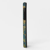 黄色および枝でとまるティール（緑がかった色）の青い鳥 Case-Mate iPhoneケース (裏面/左)