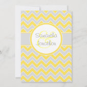黄色および灰色のシェブロンパターン結婚式招待状 招待状 (裏面)