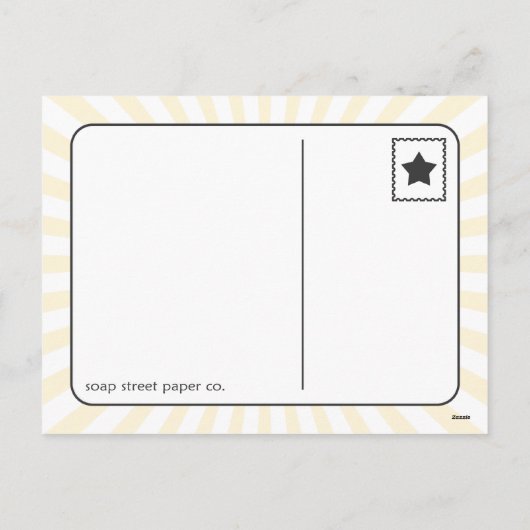 黄色および灰色のメリーすべて休日 シーズンポストカード (裏面)