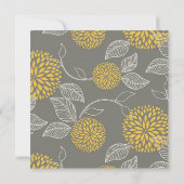 黄色および灰色のヴィンテージの花の結婚式の招待 招待状 (裏面)