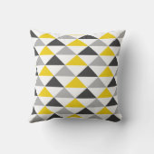 黄色および灰色の幾何学的なパターン装飾用クッション クッション (裏面)