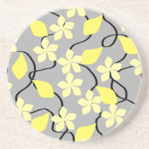 黄色および灰色の花。 花パターン