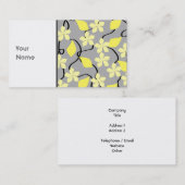 黄色および灰色の花。 花パターン 名刺 (正面/裏面)