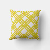 黄色および白いギンガム クッション (裏面)