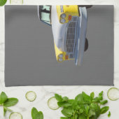 黄色および白いチェック模様のタクシー キッチンタオル (折り畳み)