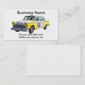 黄色および白いチェック模様のタクシー 名刺 (正面/裏面)