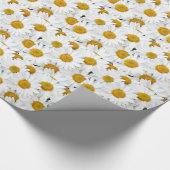 黄色および白いデイジー ラッピングペーパー (角)