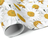 黄色および白いデイジー ラッピングペーパー (ロールコーナー)