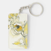 黄色および白いバラ キーホルダー (裏面)