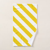 黄色および白い対角線は縞で飾ります バスタオルセット (ハンドタオル)