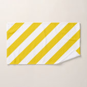 黄色および白い対角線は縞で飾ります バスタオルセット (ハンドタオル)