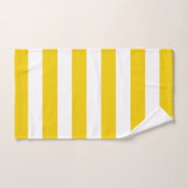 黄色および白い横は縞で飾ります バスタオルセット (ハンドタオル)
