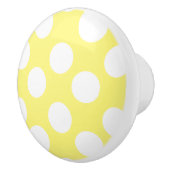 黄色および白い水玉模様の家具のノブ セラミックノブ (右)