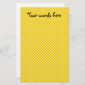 黄色および白い水玉模様 便箋 (正面/裏面)