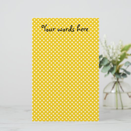 黄色および白い水玉模様 便箋 (スタンド正面)