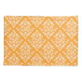 黄色および白い花のダマスク織の枕箱 枕カバー (裏面)