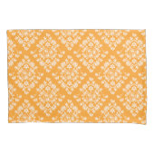 黄色および白い花のダマスク織の枕箱 枕カバー (正面)