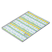 黄色および白い花の螺線形ノート ノートブック (左側)