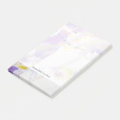 黄色および紫色の水彩画の背景 ポストイット (アングル)