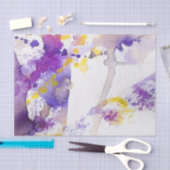 黄色および紫色の水彩画の背景 薄葉紙 (クラフト)