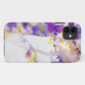 黄色および紫色の水彩画の背景 Case-Mate iPhoneケース (裏面(横))