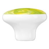 黄色および緑のアールデコ セラミックノブ (側面)