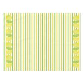 黄色および緑のストライプイタリアンなレモンおよびライム テーブルクロス (正面(横))
