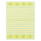 黄色および緑のストライプイタリアンなレモンおよびライム テーブルクロス (正面)