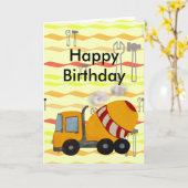 黄色および赤いトラックミキサ カード (黄色い花)