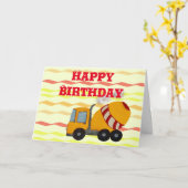黄色および赤いトラックミキサ カード (黄色い花)