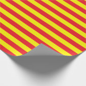 黄色および赤のストライプ ラッピングペーパー (角)