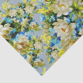 黄色および青の花柄 薄葉紙 (詳細)