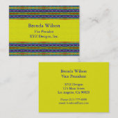 黄色および青パターン 名刺 (正面/裏面)