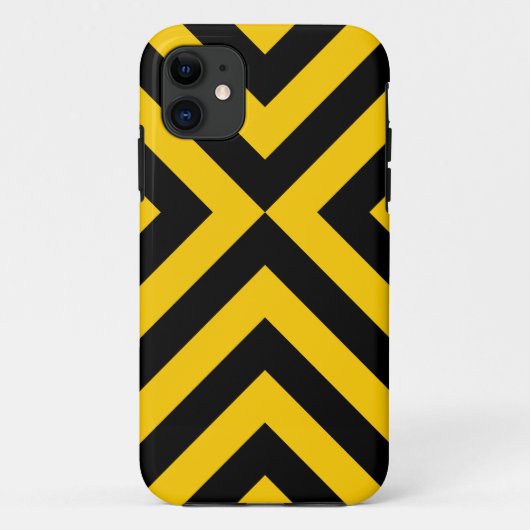 黄色および黒いシェブロン Case-Mate iPhoneケース (裏面)