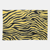 黄色および黒いシマウマのストライブ柄 キッチンタオル (横)