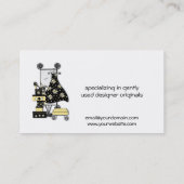 黄色および黒いデイジーの買物をする名刺 名刺 (裏面)