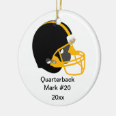 黄色および黒いフットボールのオーナメント セラミックオーナメント (左)