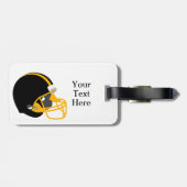 黄色および黒いフットボールの荷物のラベル ラゲッジタグ (裏面横)