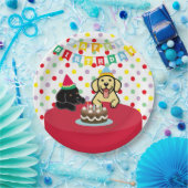 黄色および黒いラブラドールの誕生日 ペーパープレート (パーティー)