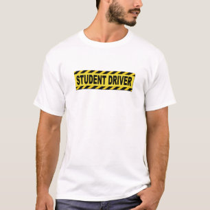 黄色および黒い学生の運転者 Tシャツ