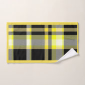 黄色および黒い格子縞の浴室タオルセット バスタオルセット (ハンドタオル)