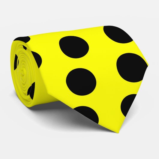 黄色および黒い水玉模様のネクタイ ネクタイ (ロール)