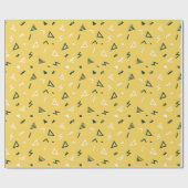 黄色および黒く抽象的なメンフィス ラッピングペーパー (フラット)