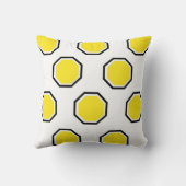 黄色および黒の八角形の枕 クッション (裏面)