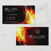 黄色およびFireyの赤いフラクタルの名刺 名刺 (正面/裏面)
