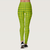 黄色およびGreen Pied De Poule Houndstooth レギンス (裏面)