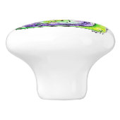 黄色お洒落い花が咲く、かわいいハッピースカタツムリ セラミックノブ (側面)